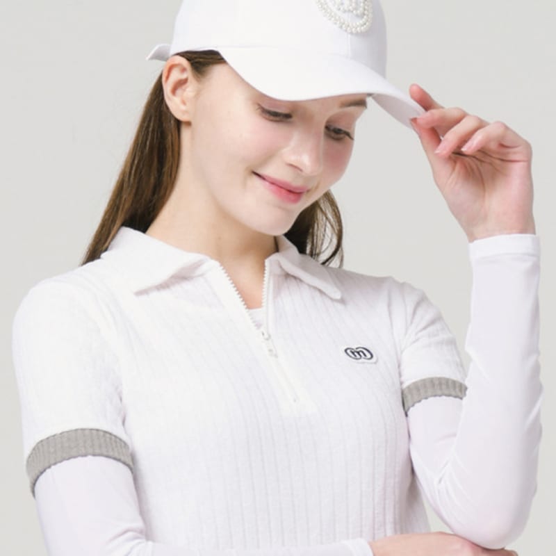 DOYOUKNOWMC ALL SEASON Golf Pearl Circle Logo Hard Type White Ball Cap