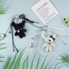 Cute Bear Keychain For Phones And Bags Pvc Decor With Heart Ribbon For Teens And Girls