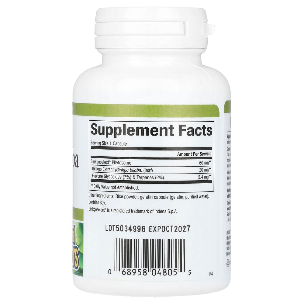 Natural Factors Ginkgo Biloba Phytosome 60mg Capsules, 60 Counts