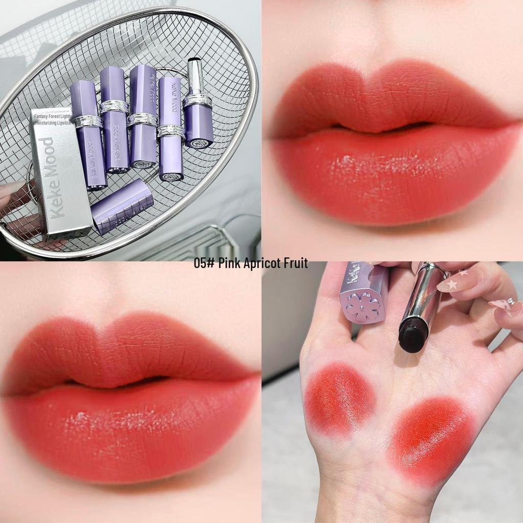 Keke Mood Fantasy Forest Matte Nude Moisturizing Lipstick - Non-Staining, Versatile, Skin-Brightening Formula.