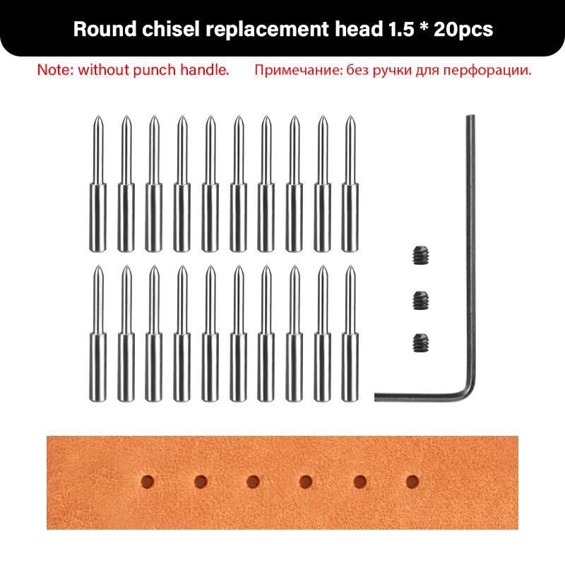 

WUTA 3G Leather Punches Head Replaceable Pricking Iron Removable Diamond Olive Round Hole French Style Chisel DIY Craft Tools