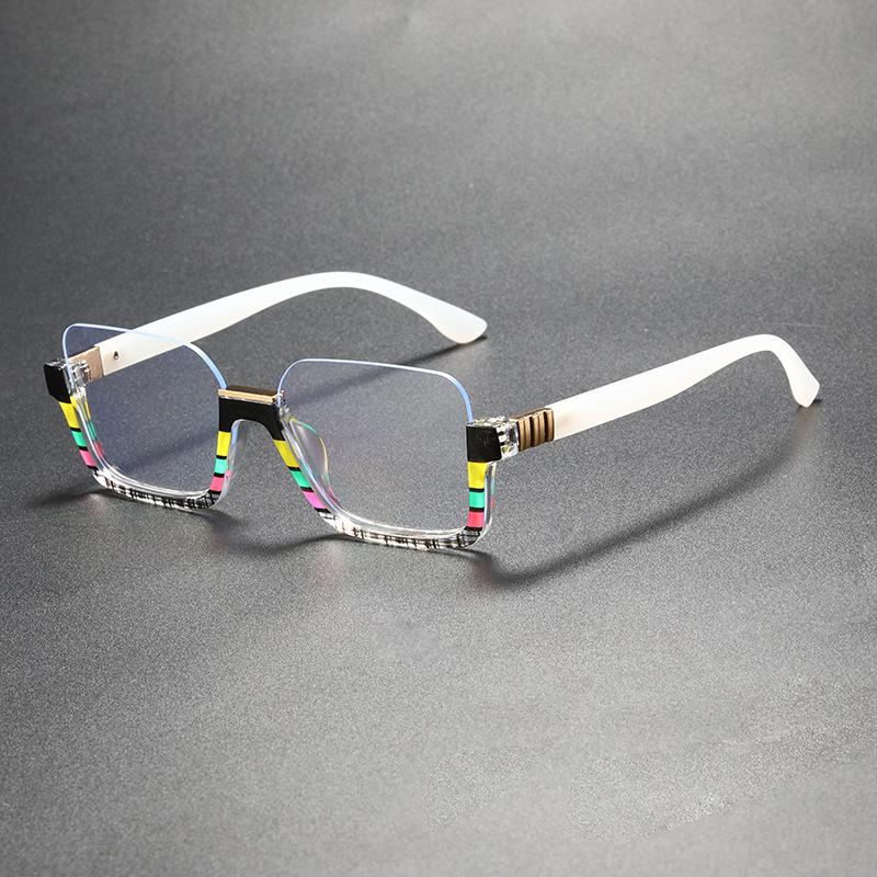 New colorful frame, large frame shows face, thin anti-blue light flat glasses, European and American fashion high-end sense plain glasses frame