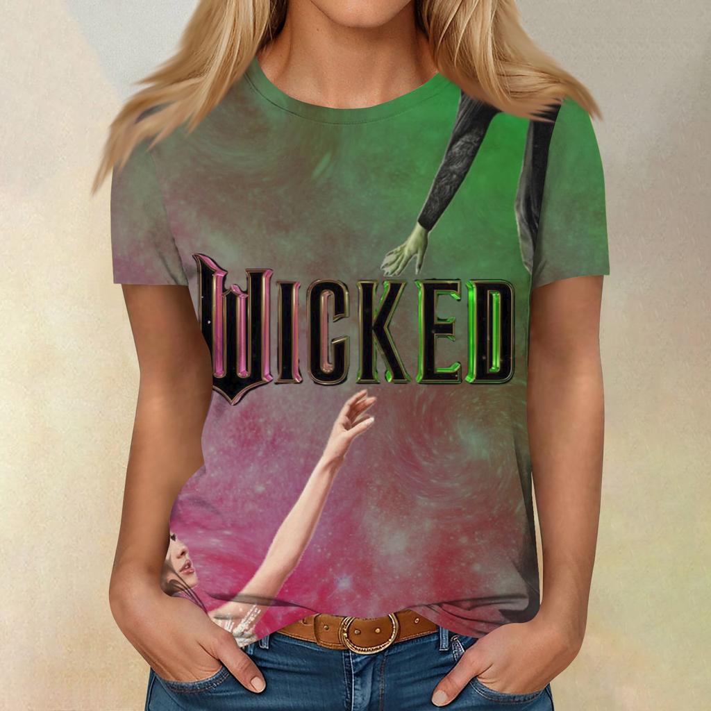 Women's Casual Fashion Cartoon Print Short-Sleeve Top/T-Shirt