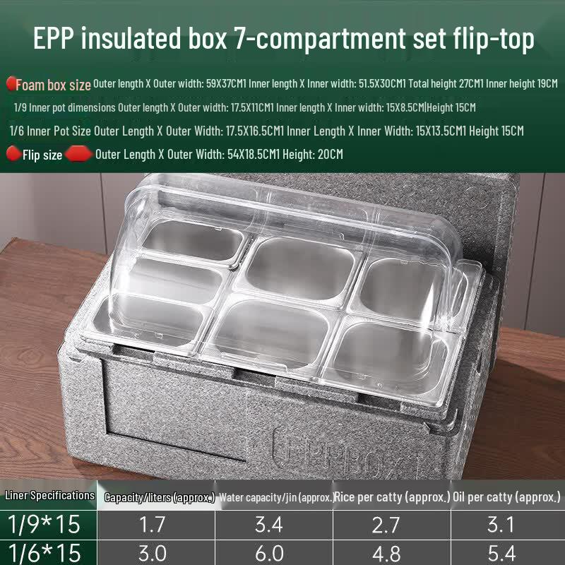 ZheBu Insulated Gastronorm Pan Carrier with Folding Lid