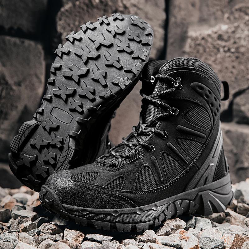 Men's Anti-slip Tactical Combat Boots - Large Size 47, Outdoor Military and Mountaineering Footwear