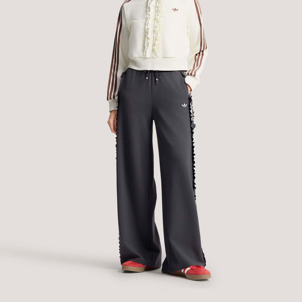 Adidas Originals Track Suit Striped Drawstring Mid Waist Knitted Sports Pants Women bottoms KU9385