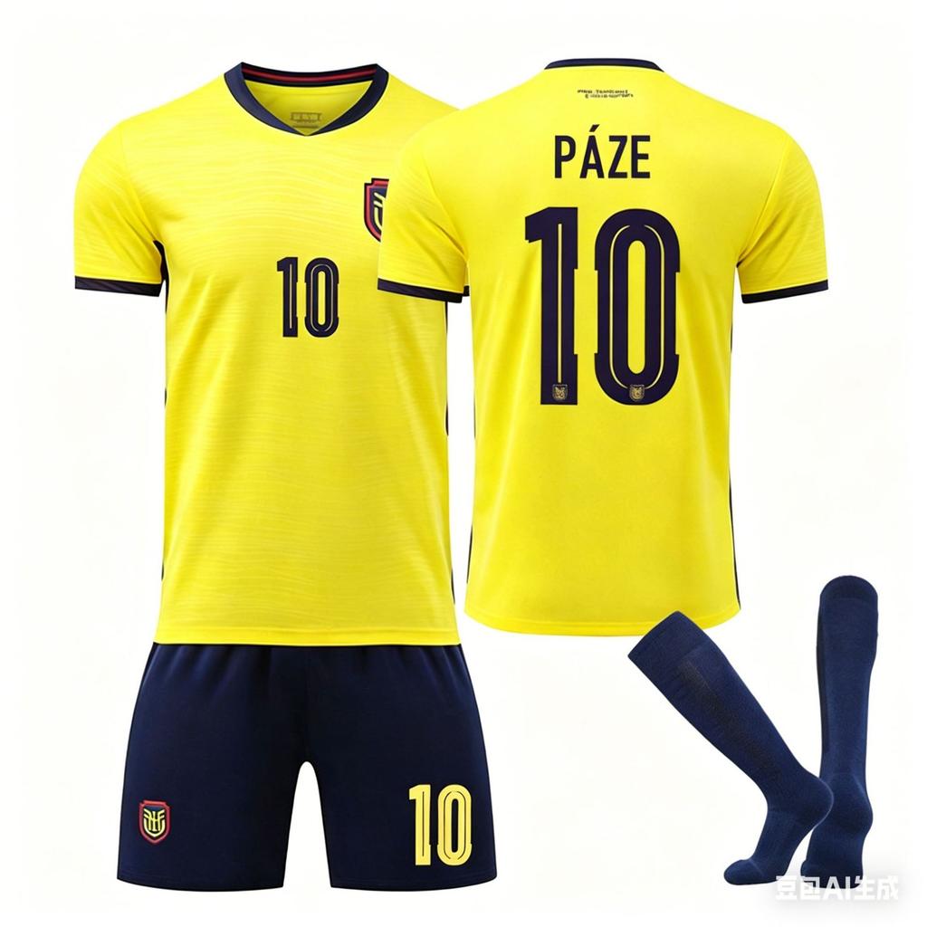 World Cup Ecuador Home Football Jersey Set No. 10 Pais Jersey, Men