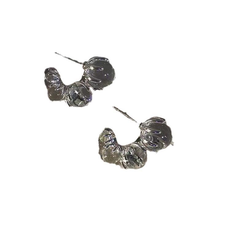 Iceland Night Summer Icy Crystal Bead Stud Earrings Niche Design Earrings Earrings Earrings