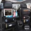Car Seat Back Organizer PU Leather Foldable Table Tray with Storage Pockets And Kick Mats - Vehicle Interior Accessories