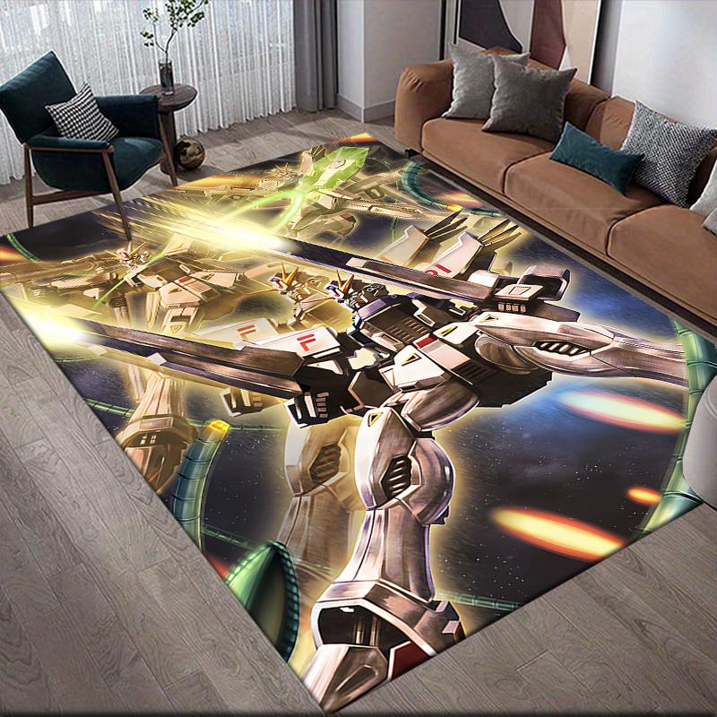 Mobile Suit Gundam Battle Scene Square Area Rug, Non-Slip Floor Mat for Home Decor, Perfect Gift for Fans.chl