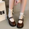 French Flat Mary Jane Small Leather Shoes Women's 2025 Spring New Retro Versatile Japanese Round Head with Skirt Single Shoes