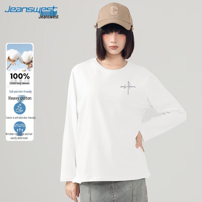 

Jeanswest Women s Round Neck Pure Cotton Long-Sleeve T-Shirt XL
