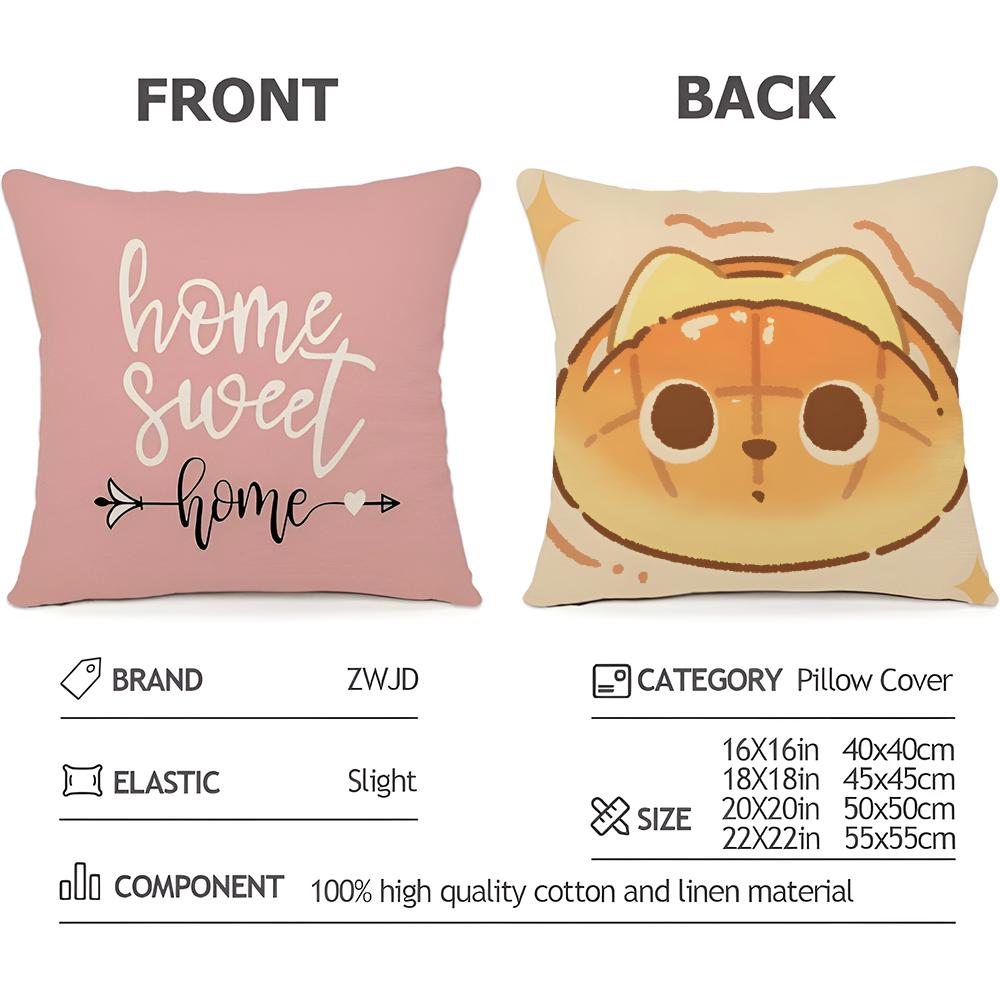 Animal-shaped Desserts Cushion Cover Household Decoration Linen Sofa Cushion Cover: Skin-Friendly & Breathable With Invisible Zi