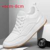 Genuine Leather Casual Shoes Men White Sneakers For Men Skateboard Shoes Comfortable Platform Male Footwear Height Increase 6cm