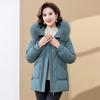 Mom Winter Cotton Clothes Women's Medium and Long Middle-aged and Elderly Winter Thickened Warm Cotton-padded Clothes Jacket New