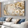 Modern Golden Flower Pattern Canvas Painting Art for Living Room Modern Canvas Poster for Bedroom and Living Room Decoration
