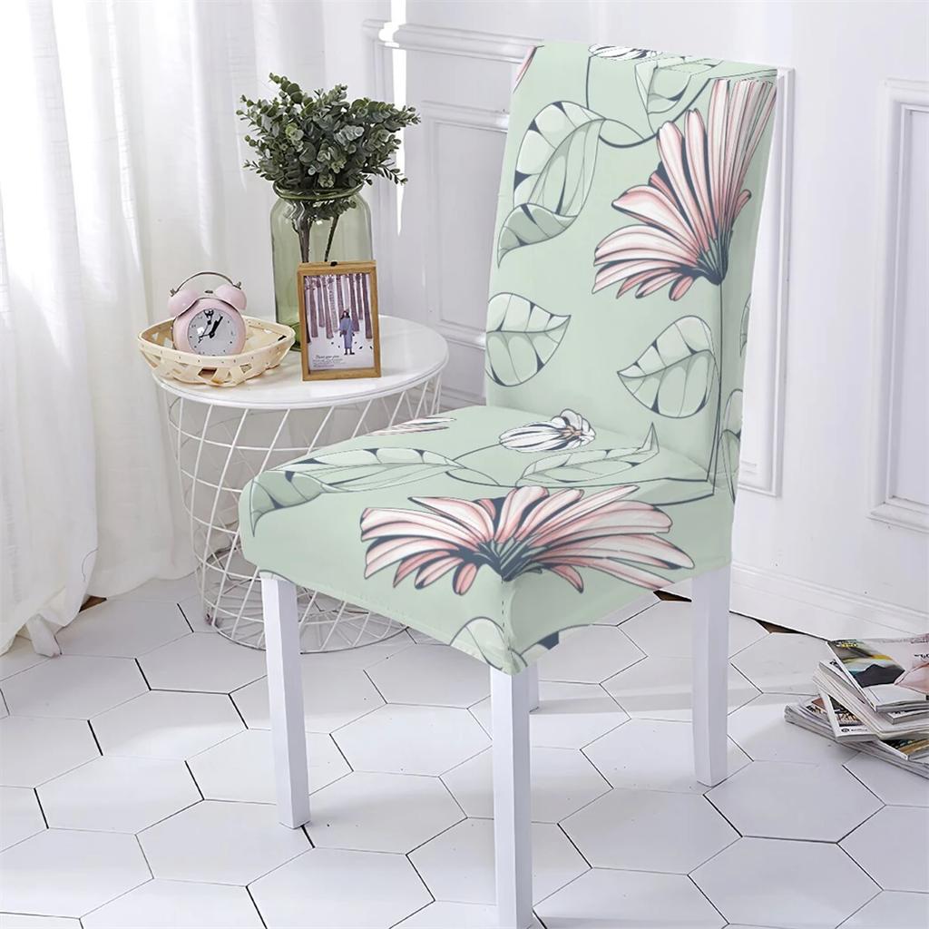 Plant Style Computer Chair Cover Extensible Chair Cover Flowers Pattern Elastic Dining Room Chairs Covers Home Covers for Chairs