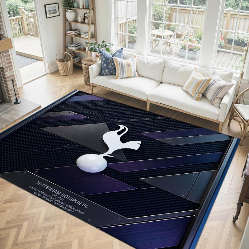 Tottenham Hotspur Design Crystal Velvet Carpet Cozy Non?Slip Printed Rug For Bedroom Living Room Entrance