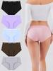 5Pcs/Set Women's Cotton Briefs Letter Belt Panties Seamless High Waist Breathable Underwear Female Stretch Comfortable Lingerie