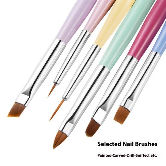 Zestaw Pędzli do Nail Artu Zestaw Pędzli do Malowania i Projektowania Paznokci do Żelu Akrylowego Detailingu Dottingu Ergonomiczne Rączki Narzędzie do Dottingu Paznokci dla Początkujących Profesjonalistów