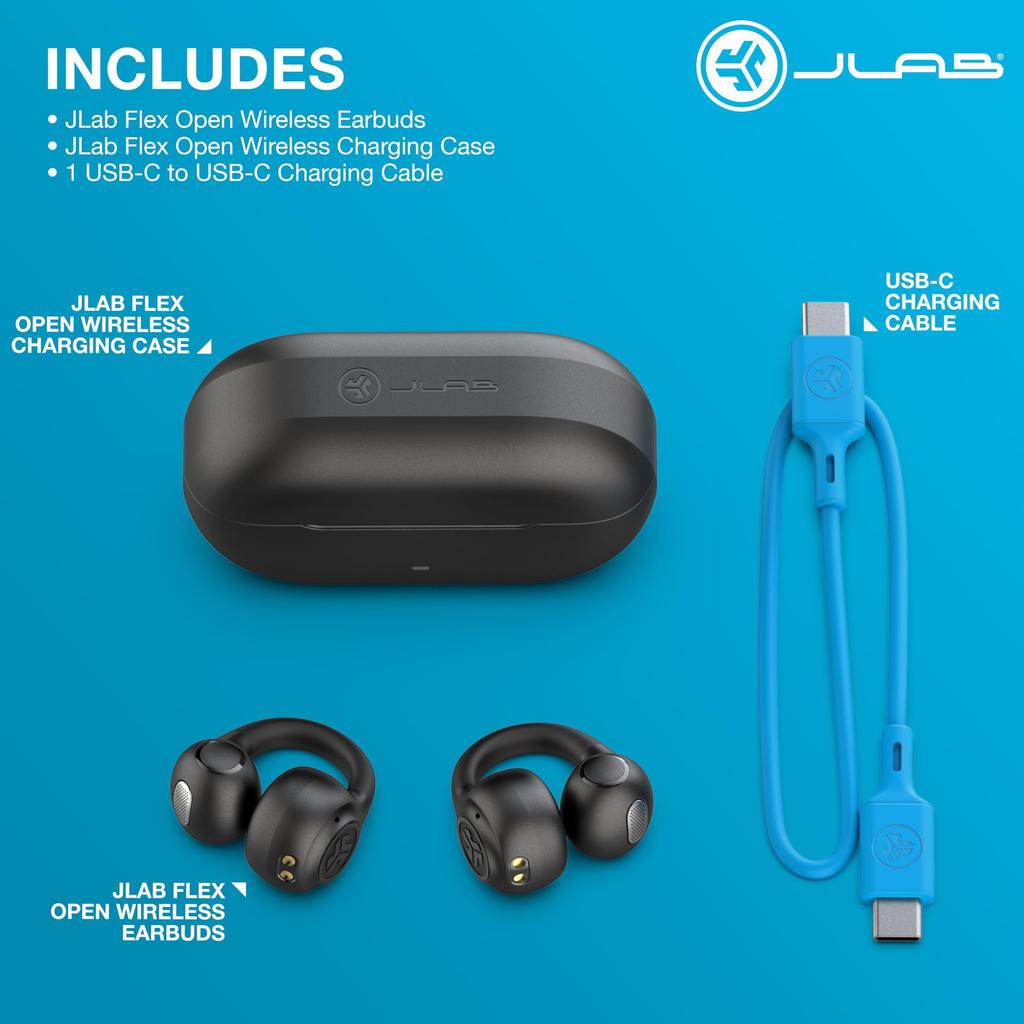 JLab Flex Black Wireless IPX4 12mm Dynamic Compatible with with Perfect for and the Up to 21 Hours of Continuous Official JLab Japan Warranty Earbuds,