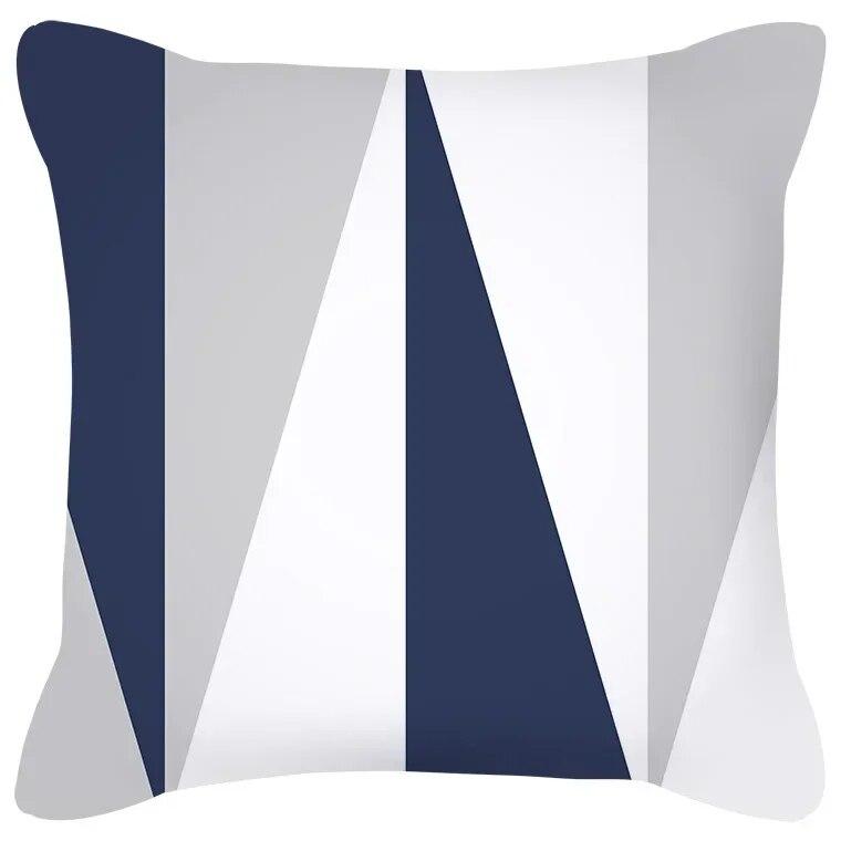 Pillowcase Navy Blue Geometric Pattern  Decorative  Home