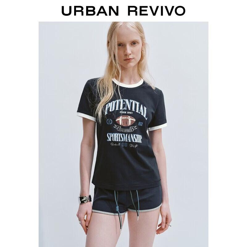 UR2026 Women s Casual Color-block Print T-shirt L