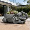 Yousheng Elephant Planter Resin Elephant Animal Flower Pot Decorative Plant Holder with Drainage Hole for Indoor Outdoor Garden Patio Desk Home Decor