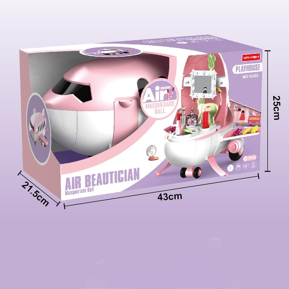 Children'S Simulation Kitchen Tableware Set Cosmetics Accessories Supermarket Tools Medical Utensils Play House Airplane Toys