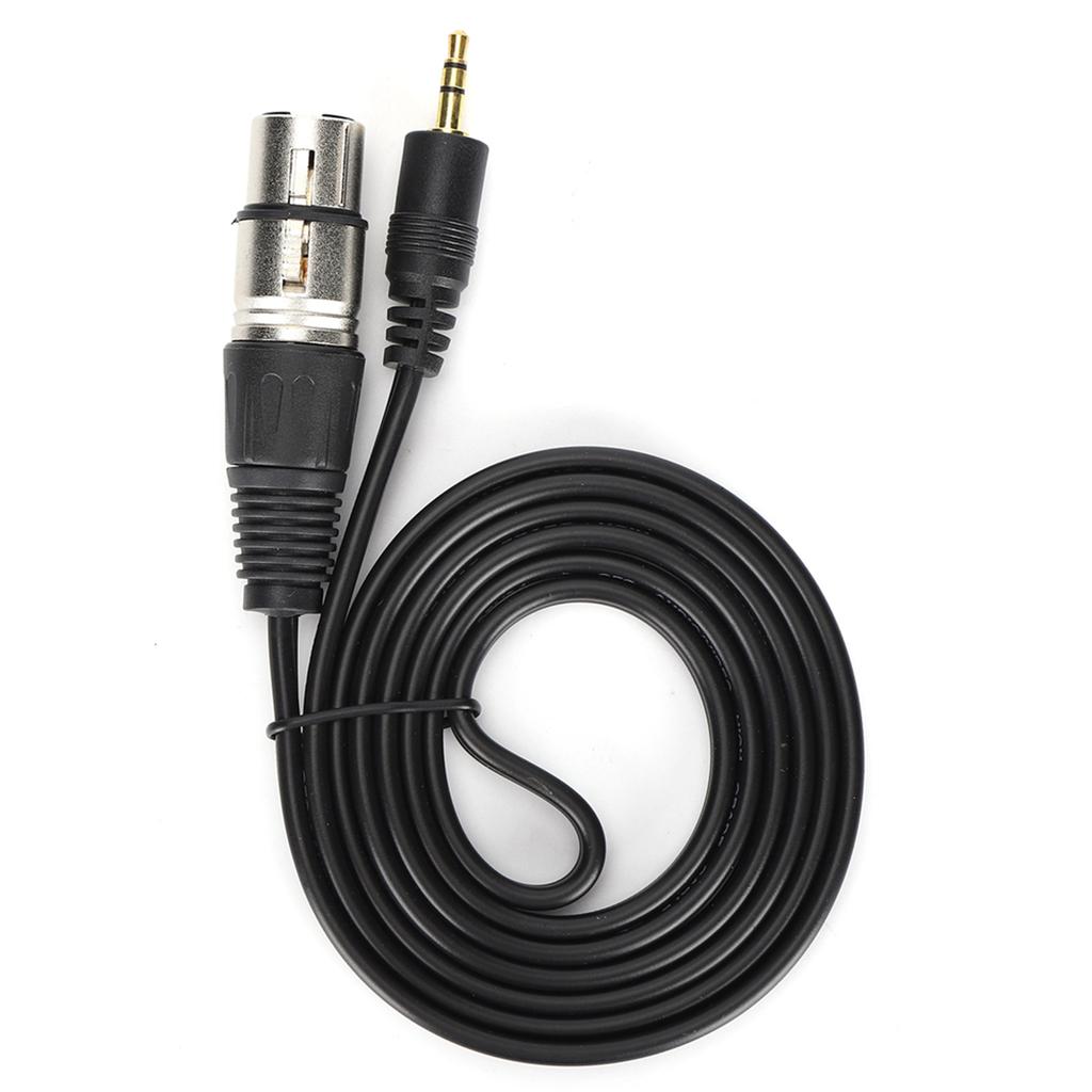 Microphone Cable 3.5mm Male to XLR Female PVC Microphone Cord for Digital Camera and PCBlack 1.5m 4.9ft