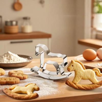 Neuer Pferde-Cowboy-Keksstempelform aus Edelstahl, Pony-Hufeisen-Cowboy-Formen, Form für Fondant-Gebäck-Dekoration, Backwerkzeuge