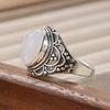 Boho Mondstein Ring - Regenbogen Mondstein Silberfarbener Ring Statement Ring - Ring Minimalistisch Handgemachter Schmuck Geschenk Bestseller