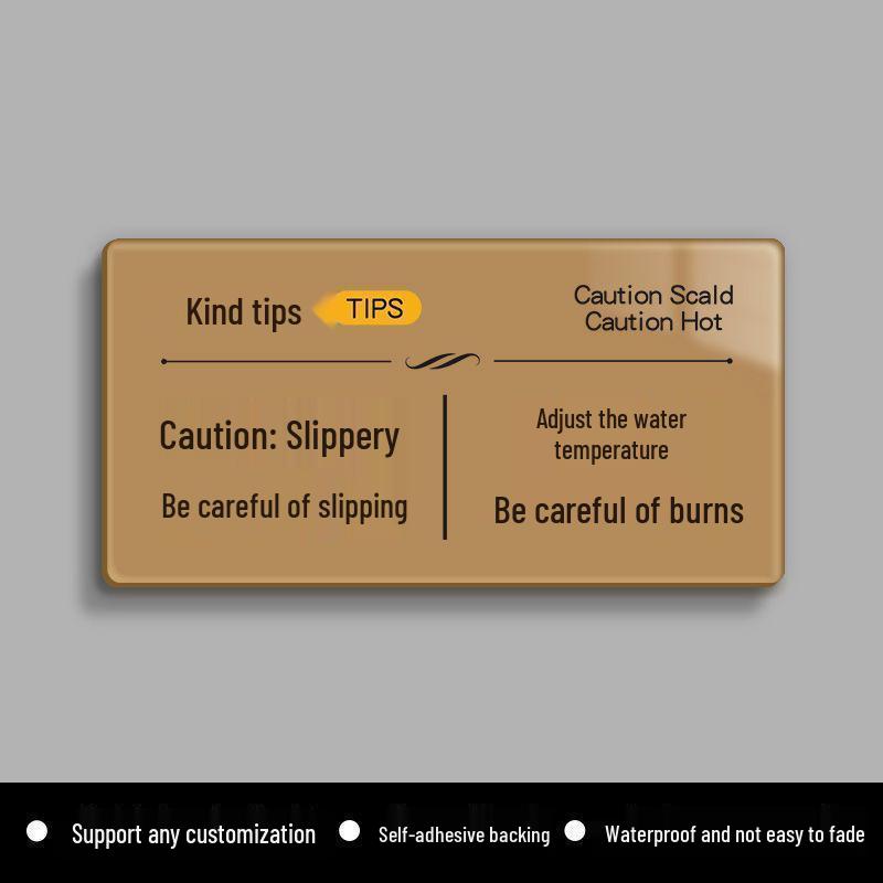 B&B Bathroom Wet Floor Warning: Use Anti-Slip Bath Mat