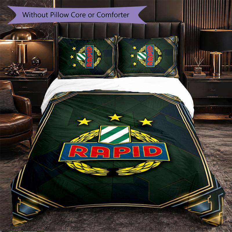 Rapid Wien FC Themed Bedding 3Pcs Duvet Cover Set Decorative Bed Linen For Teen Room Home Decoration