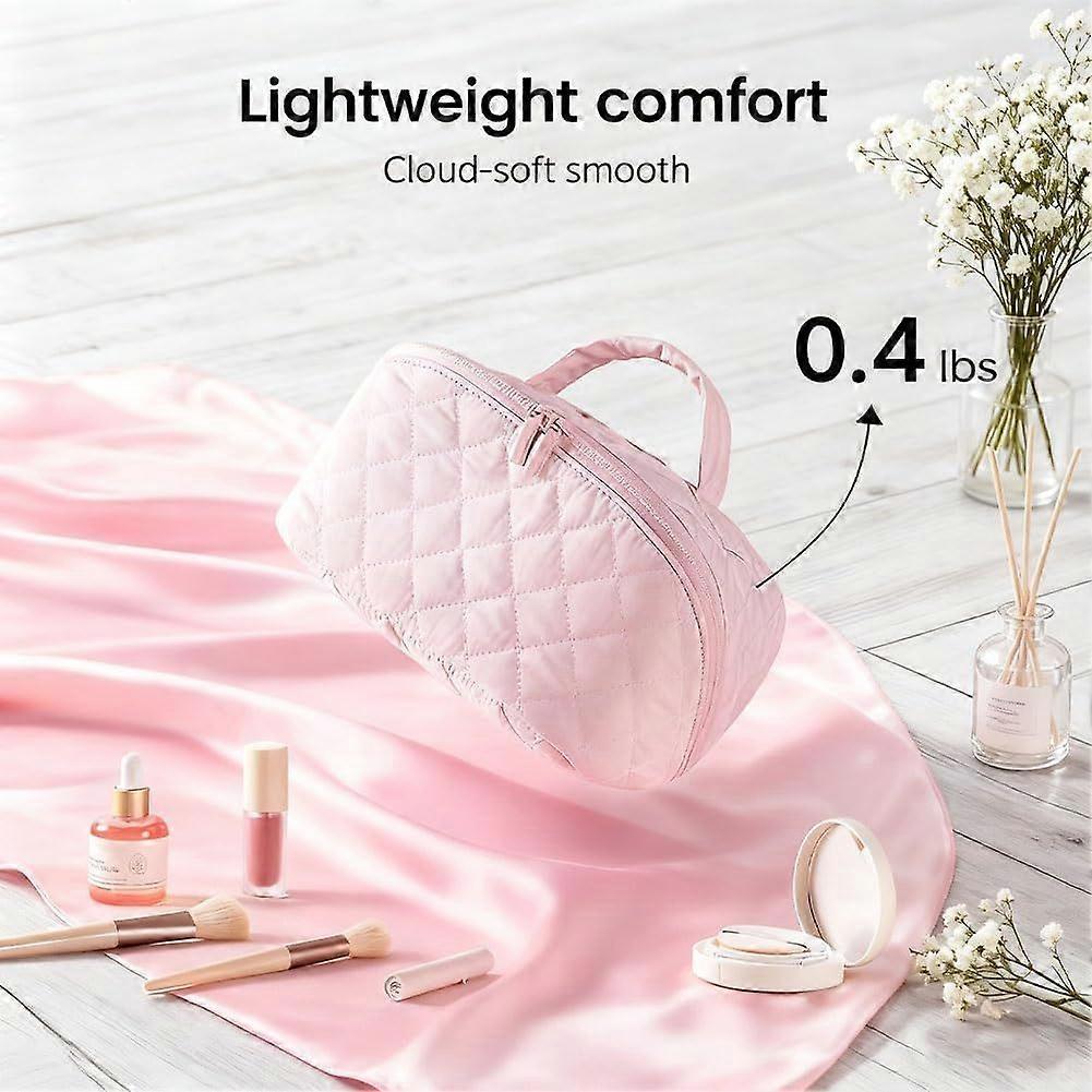 Reise-Kosmetiktasche für Damen, 180 Grad flach aufklappbares Design, Wasserdichte Kosmetik-Organizer-Tasche mit großem Fassungsvermögen, Flach öffnende Toilettentasche, Dreifach geschütztes Inneres, Port