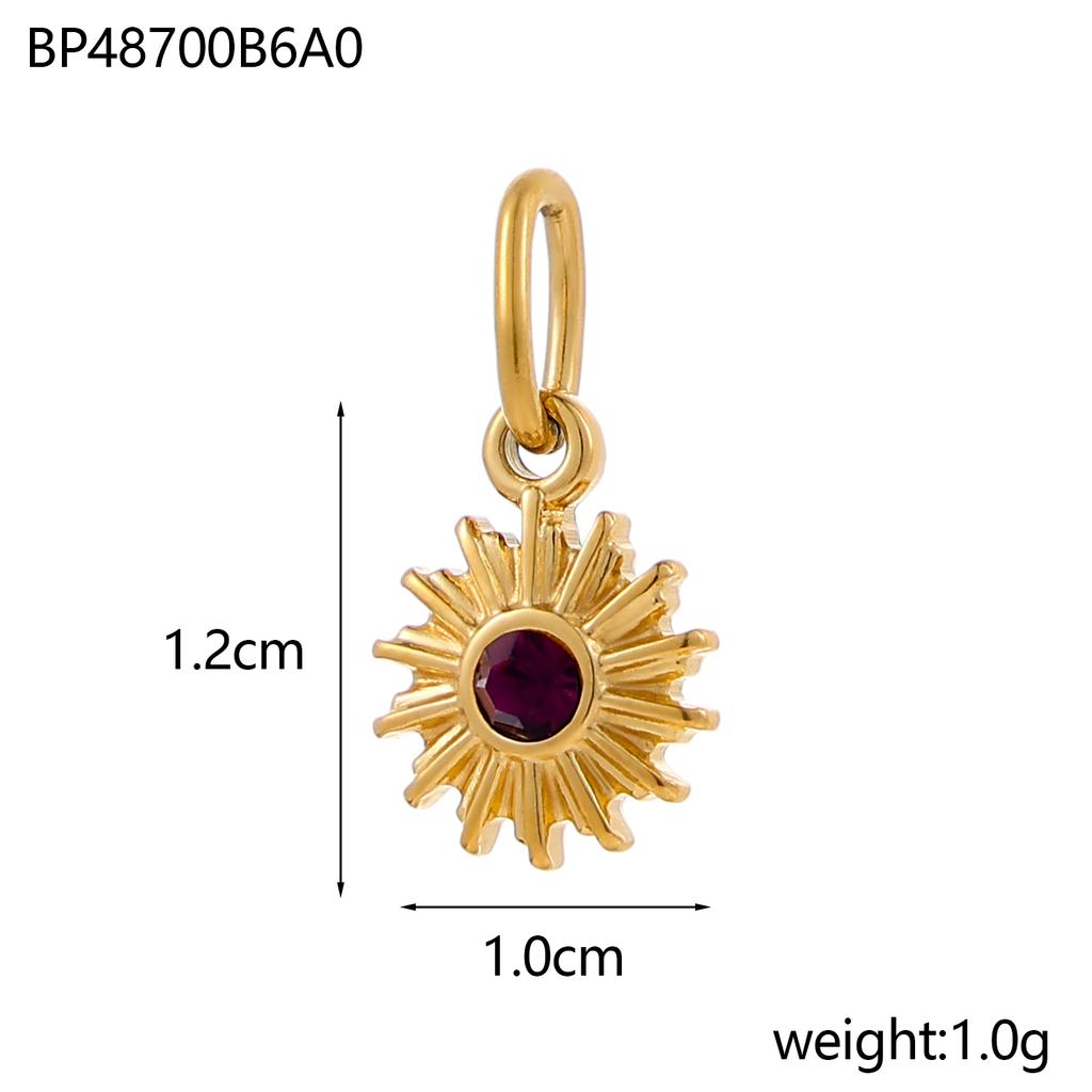 CARLIDANA Ins Style French Vintage Gold Color Sun Charms With Natural Stone Star Shine Stainless Steel DIY Fashion Jewelry