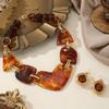 Exaggerated Geometric Irregular Resin Necklace Earring for Women's Jewelry Set