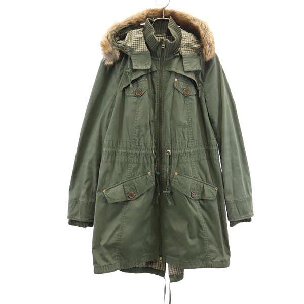 Armani Exchange Military Faux Fur Mod Coat L Khaki Women Used