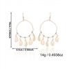 Minimalist Gold Color Hoop Shell Earrings for Women Coastal Aesthetic Jewelry Beaded Cowrie Dangle Summer Vacation Accessories