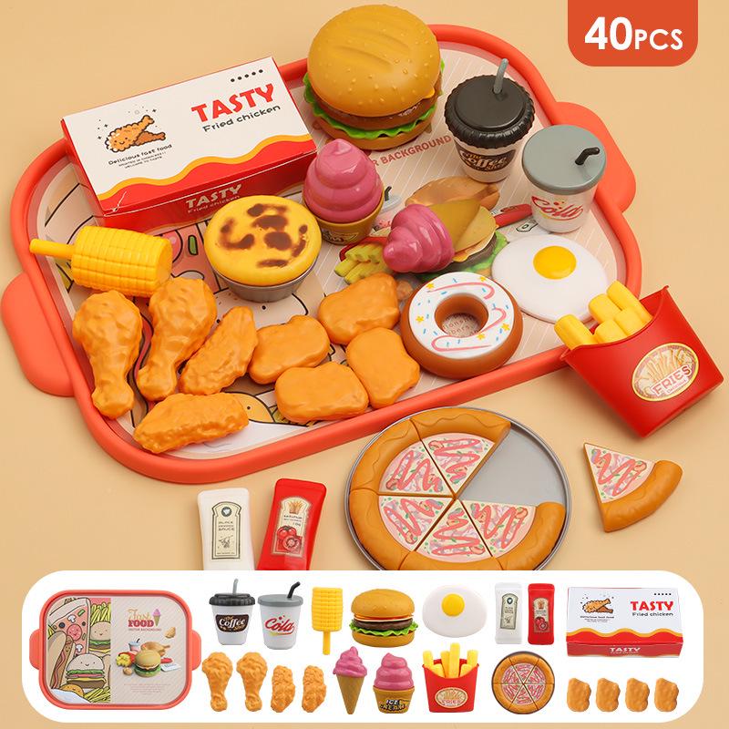 Children s Play Kitchen Hamburger & Veggie Cutting Toy Set