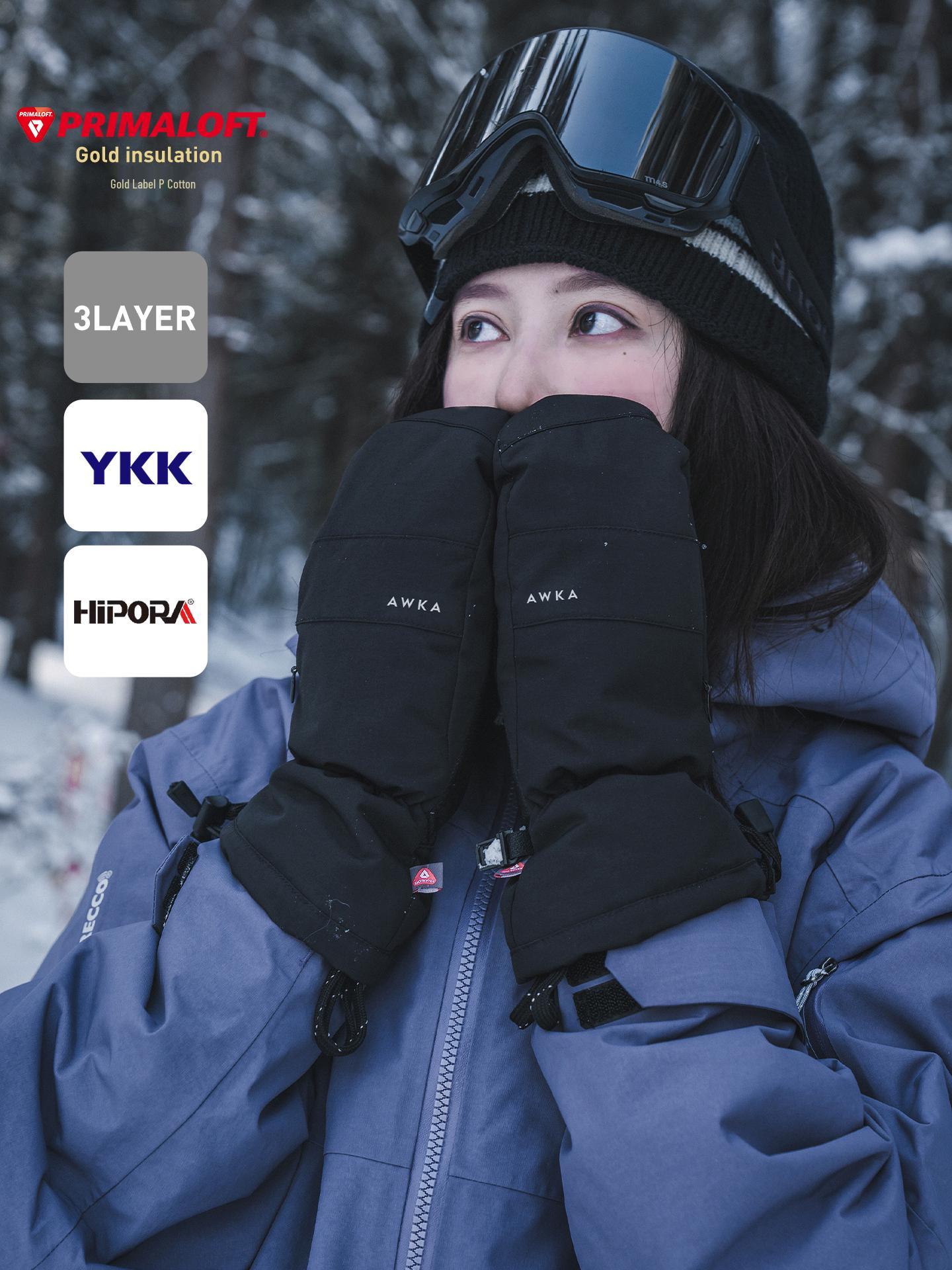 

Водонепроникні лижні рукавички Gold Standard - П ятипалі, для чоловіків і жінок, з подвійною долонею, потовщені бавовняні рукавиці Small