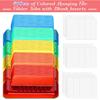 File Folder Tabs, Paxcoo 50 Sets Hanging File Folder Tabs and erts, Plastic Tabs for Hanging Folders, Multicolor
