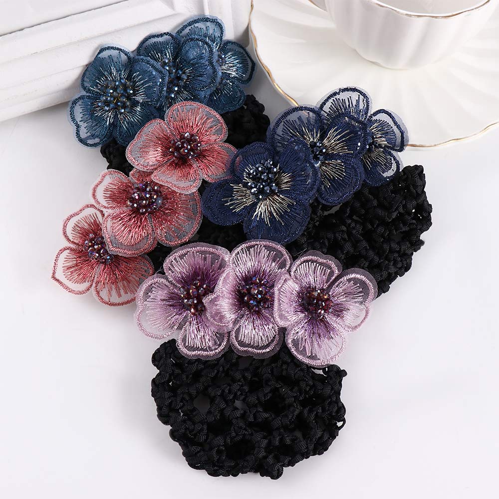 Of The Head Gift For Mom Hair Accessories Bow Bun Net Snood Women Hairpin Korean Style Headdress