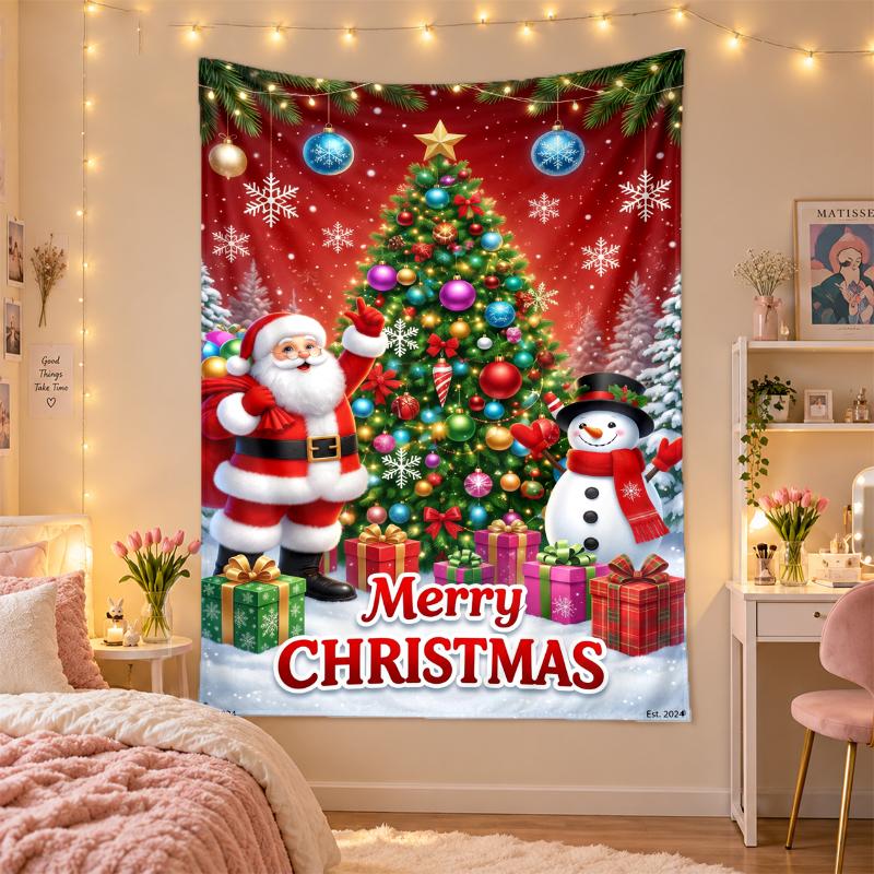 Christmas Printed Tapestry Wall Hanging For Bedroom Living Room Wall Decor Holiday Gift