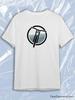 TeeSensation White Crew Neck Short Sleeve T-Shirt with Black MTB Bike Mountain Circle Logo Print