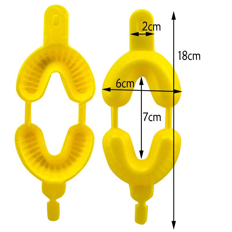 

100 шт. стоматологические фторидные одноразовые лотки с двойной аркой для геля или пены среднего размера желтого цвета жёлтый