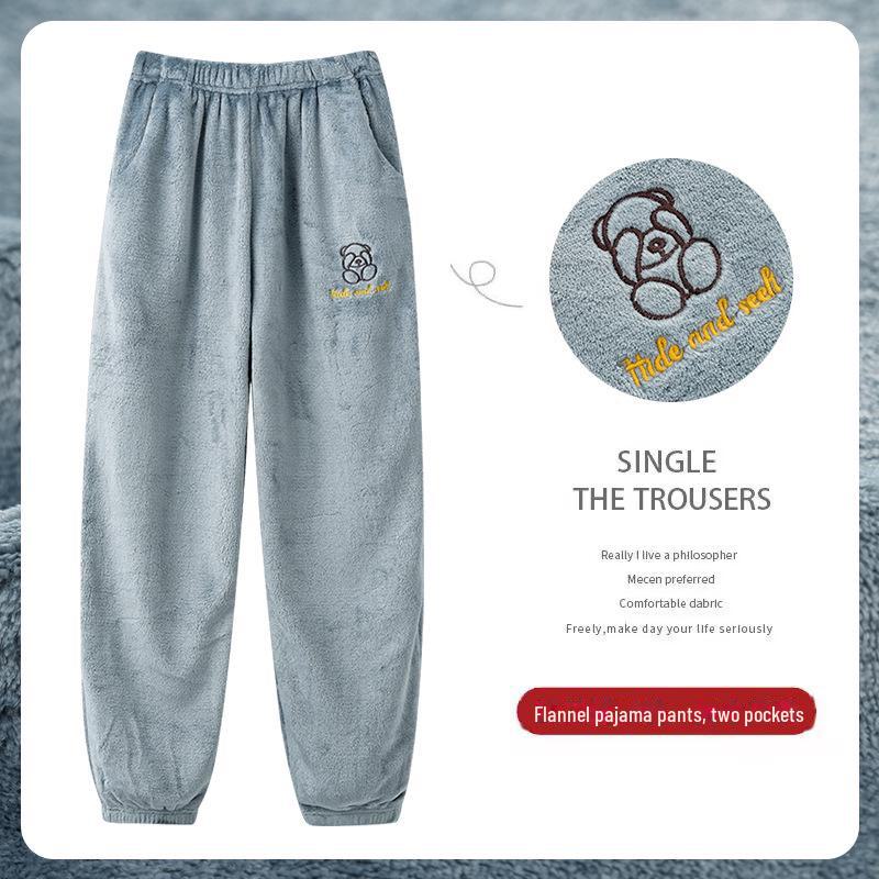 Women's Winter Plush Warm Pajama Pants - Loose, Thickened, Cozy Trousers