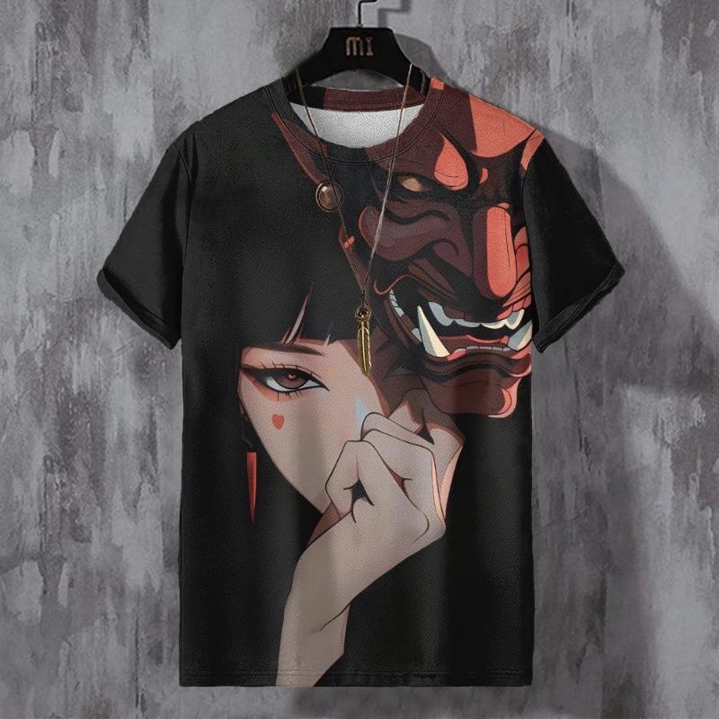 Heren T-shirts Cool Vlam Grafisch Top Esthetische Kleding Dames Streetwear Man Korte Mouw Harajuku Herenkleding Casual T-shirt