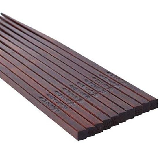 Domestic Kiso Hinoki Chopsticks 5-Pair Set Natural Lacquer Coating (Lacquered (Brown))