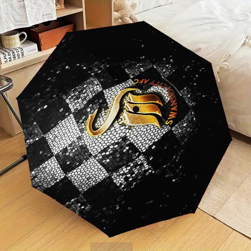 1PC swansea city a.f.c Printed Umbrella Folding umbrella, automatic umbrella 8-Frame for Travel, camping Fan gifts Christmas Gifts
